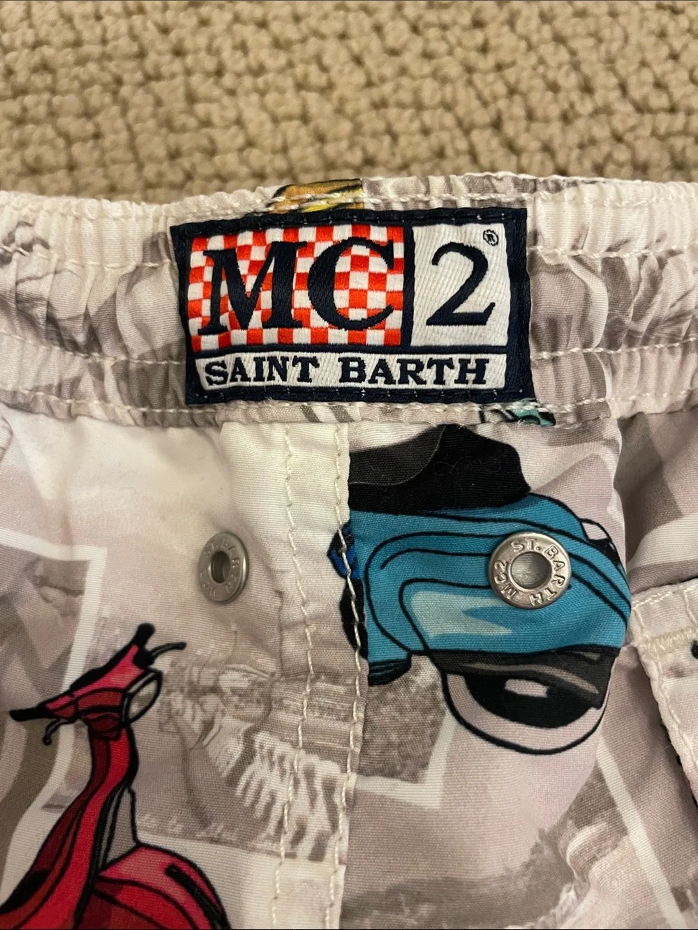 MC2 Saint Barth - Boys Vespa Print Swim Shorts - Sz 12